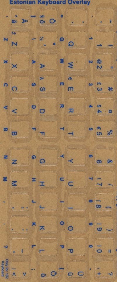 Estonian keyboard stickers (blue)