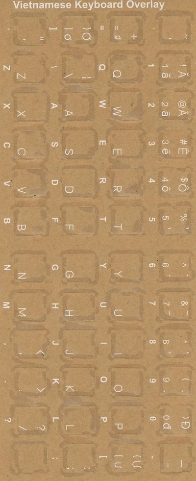 Keyboard Stickers for Vietnamese (white)