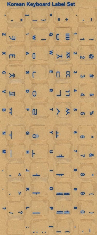 Keyboard Stickers for Korean (blue)